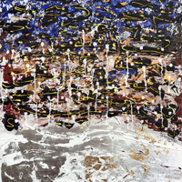 Polansky Art - Acrylic Painting
 #167, Night Cappuccino, 2020, acrylic - mixed media on canvas, 80 x 90 cm. (SOLD) 