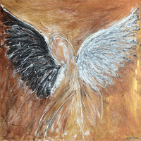 Polansky Art - Acrylic Painting
 #109, Angel, 2019, acrylic on canvas, 100 x 100 cm. (Private collection) 