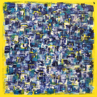 Polansky Art - Acrylic Painting
 #115, BlueYellow, 2019, acrylic on canvas, 100 x 100 cm. 