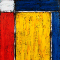 Polansky Art - Acrylic Painting
 #26, Honor to Mondrian, 2007, acrylic on board, 80 x 100 cm. (SOLD)