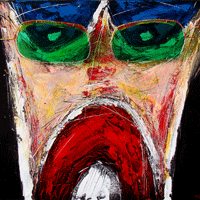Polansky Art - Acrylic Painting
  #49, Scream, 2008, acrylic on board, 80 x 60 cm. 
