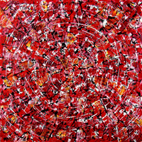 Polansky Art - Acrylic Painting
 #63, Red Symphony, 2009, acrylic on board, 100 x 100 cm. (SOLD)