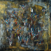 Polansky Art - Acrylic Painting
 #73, Jagharks, 2010, acrylic on canvas, 90 x 90 cm. 