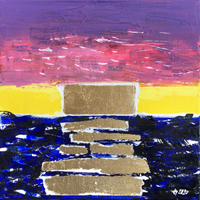 Polansky Art - Acrylic Painting:
   No. 008, Sunrise, 2020, acrylic - mixed media on canvas, 30 x 30 cm. 